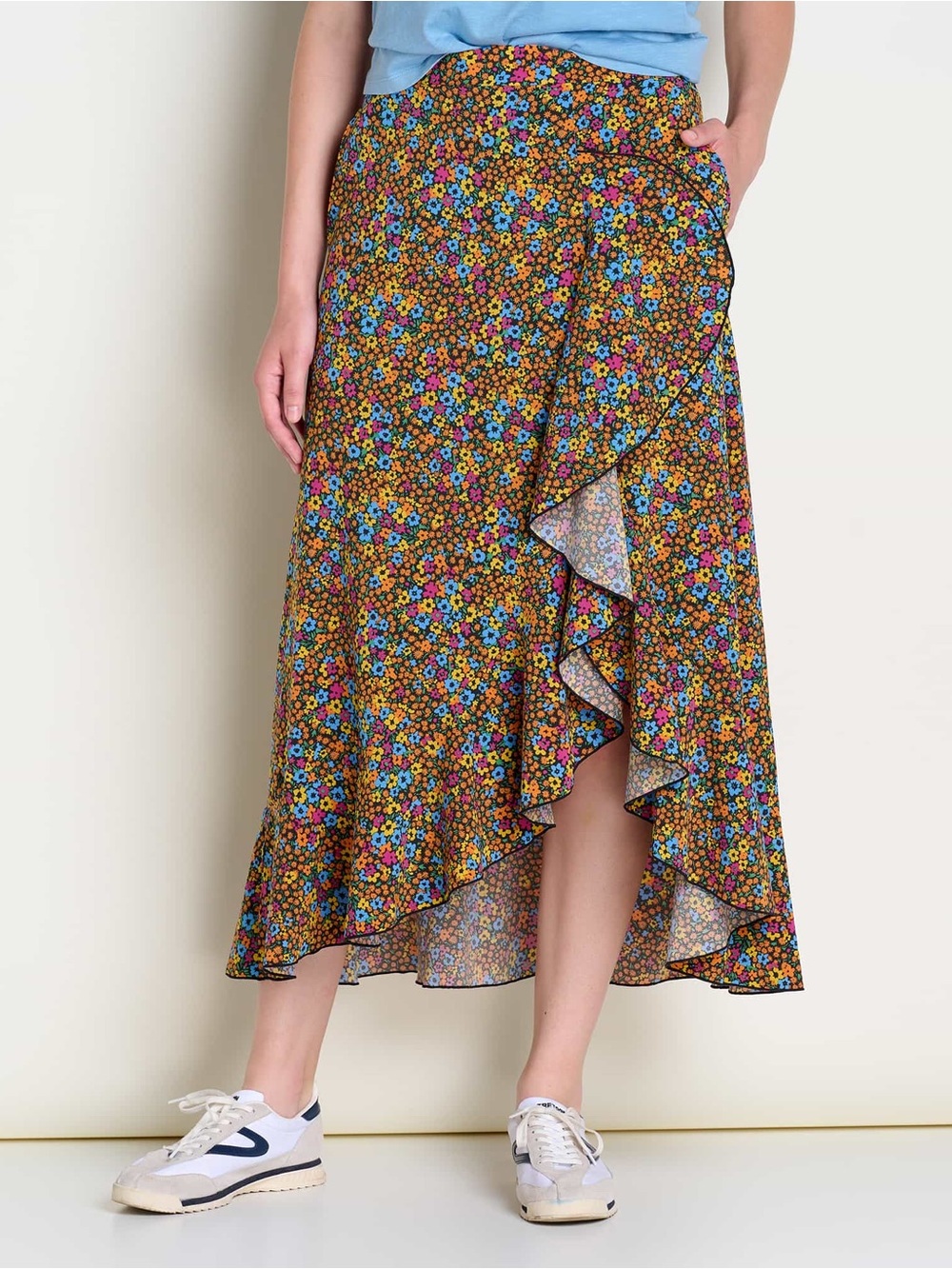 Toad&Co Sunkissed Ruffled Wrap Floral Skirt